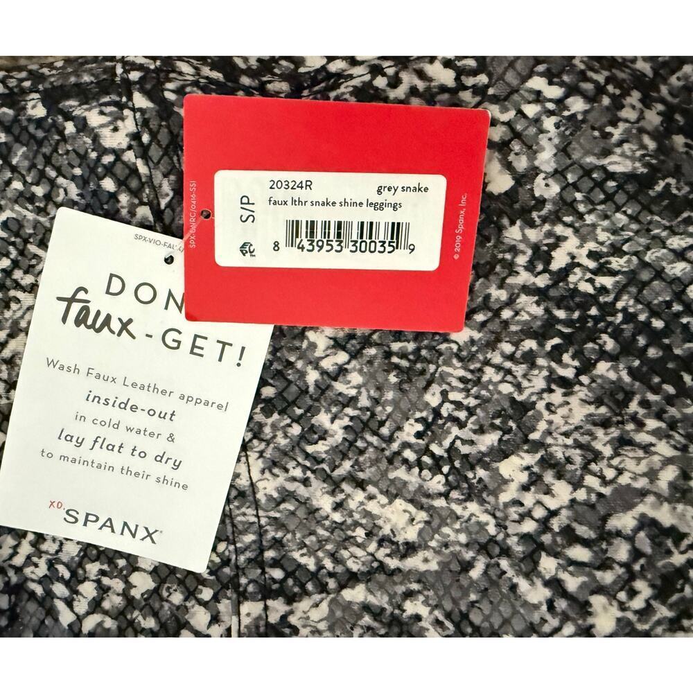Spanx Faux Leather Grey Snake Shine Legging Athleisure Casual Women Pant Small - Picture 8 of 8